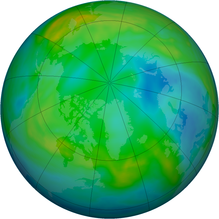 Arctic ozone map for 25 November 2006